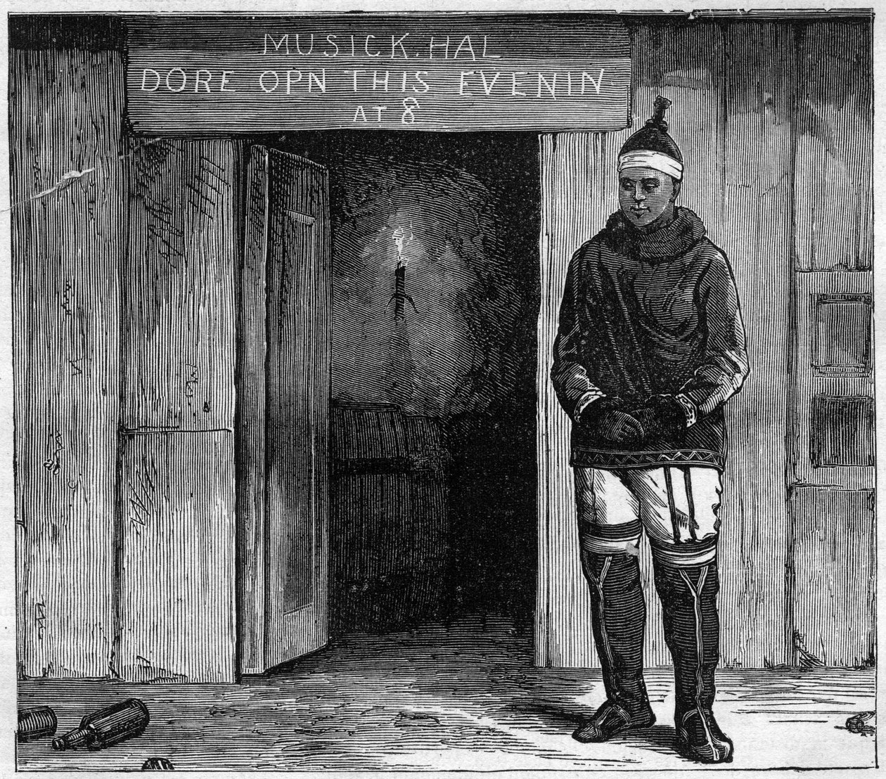 Eskimo von Disko Island (Qeqertarsuaq) Grönland Ende des 19. Jahrhunderts. Gravur von 1884 von Unknown artist