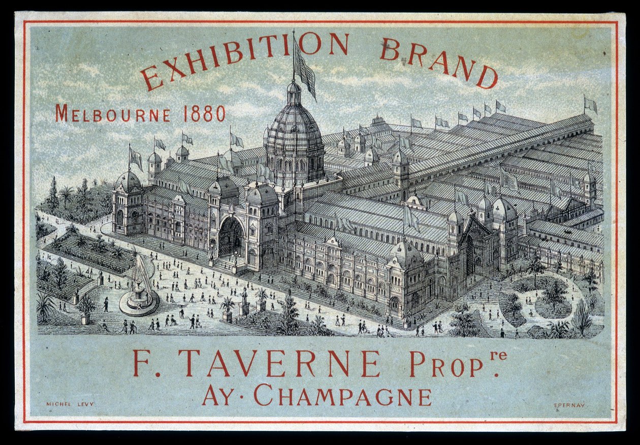 Ausstellung von Marken in Melbourne 1880: F. Taverne Champagner von Unknown artist