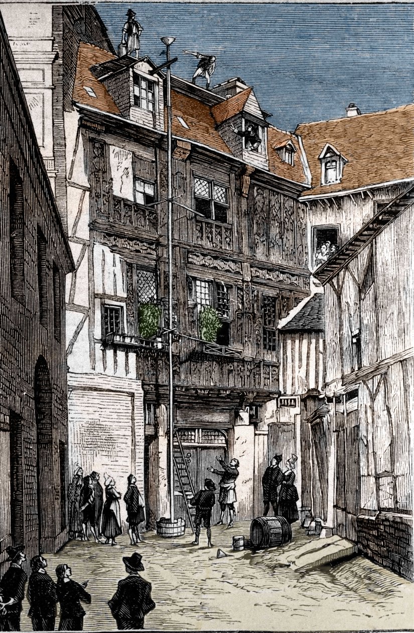 Experiment des Wasserbarometers, ausgeführt in Rouen von Pete und Blaise Pascal von Unknown artist