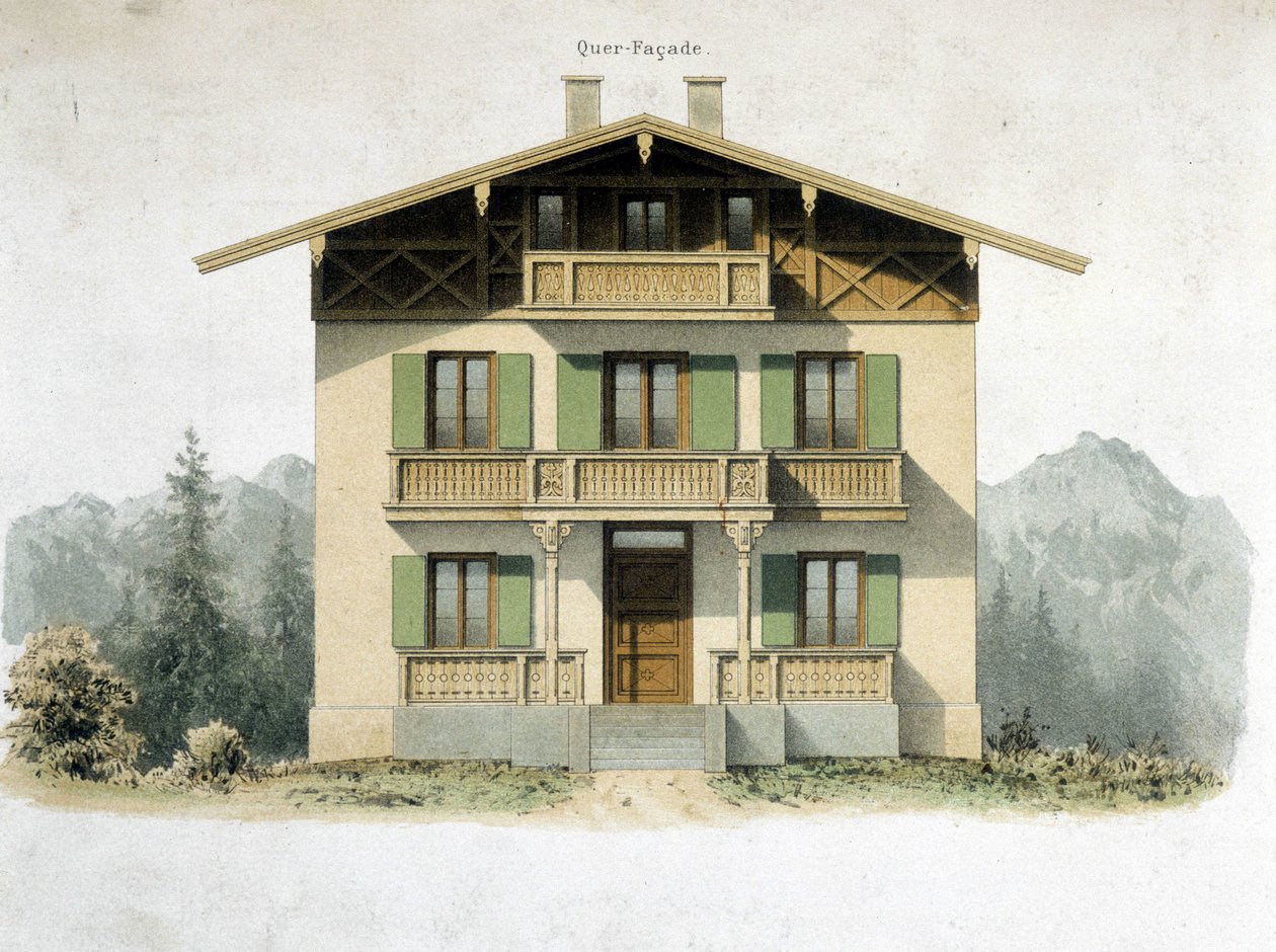 Fassade eines deutschen Hauses von Unknown artist