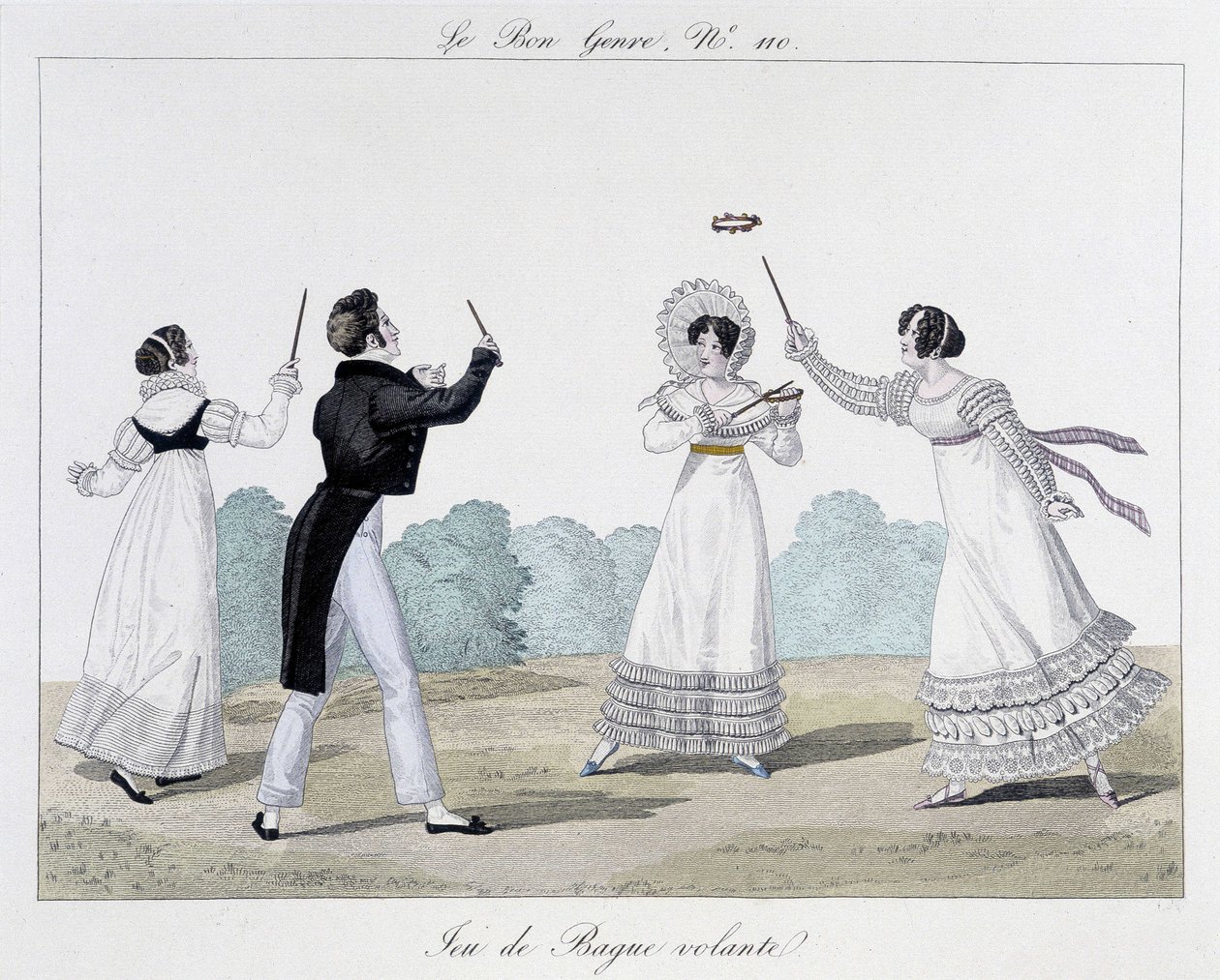 Fliegendes Ring-Spiel - in "The Good Genre", Nr. 110, Anfang des 19. Jahrhunderts von Unknown artist