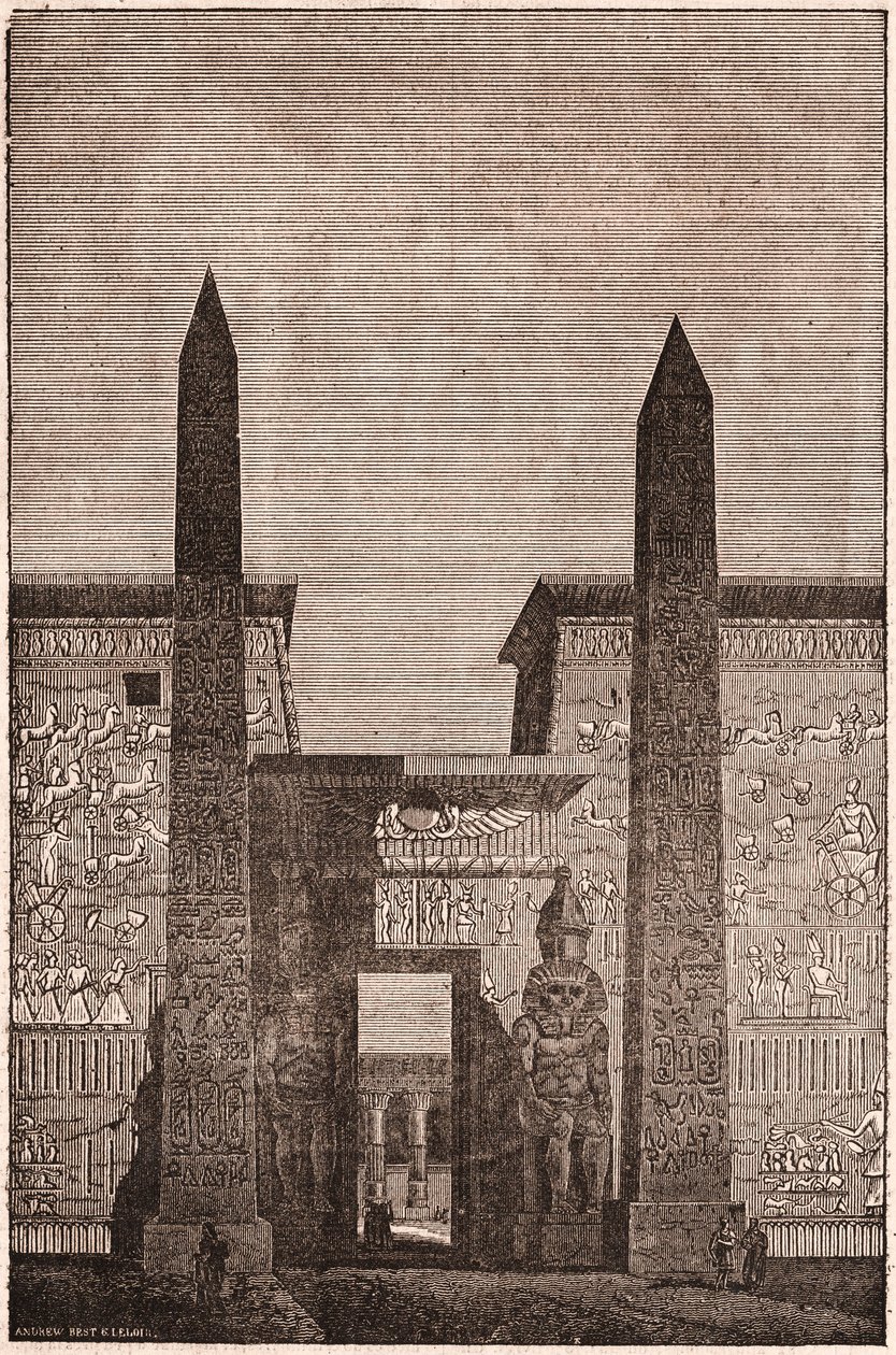 Vorderansicht einer Rekonstruktion der Luxor-Obelisken in Ägypten von Unknown