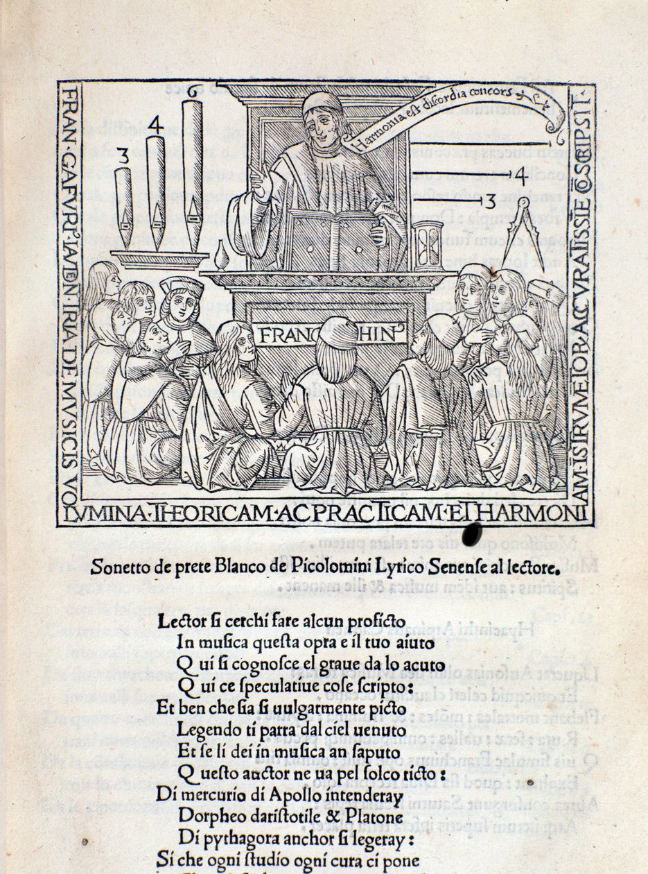 Frontispiz des Traktats Angelicum ac divinicum opus musicae von Franchino Gaffurio von Unknown artist