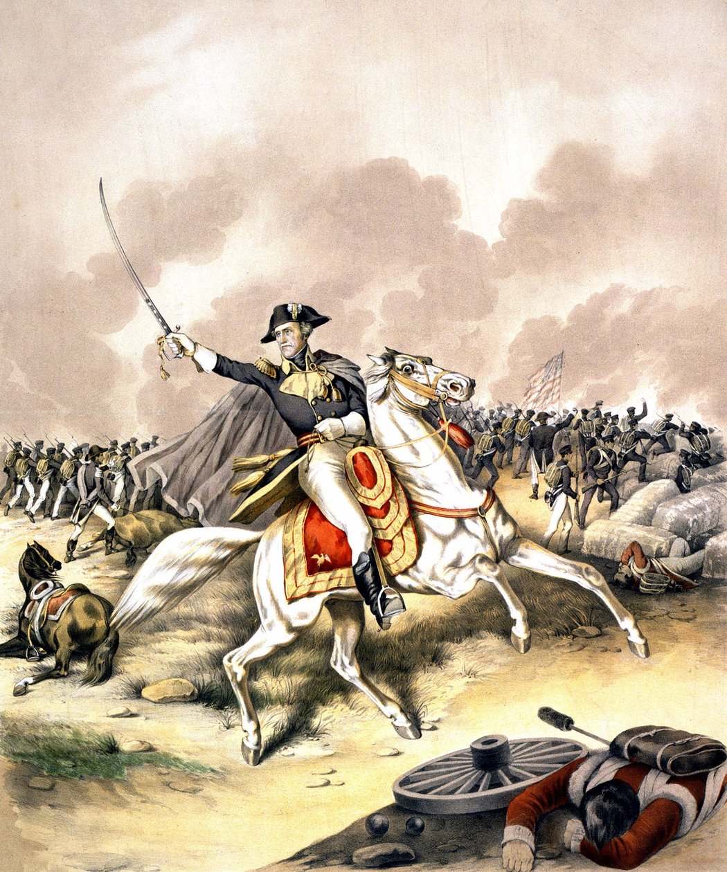 General Andrew Jackson (1767 - 1845) in der Schlacht von New Orleans 1812 von Unknown artist