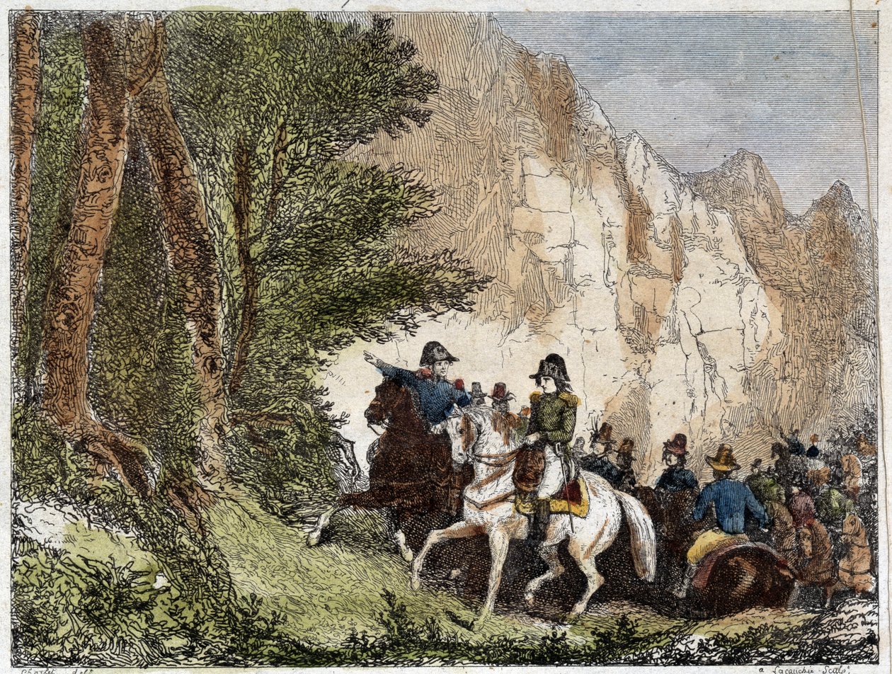 General Bonaparte (Napoleon I.) und Pascal (Pasquale) Paoli (1725-1807), korsischer Patriot. Gravur 19. Jahrhundert von Unknown artist