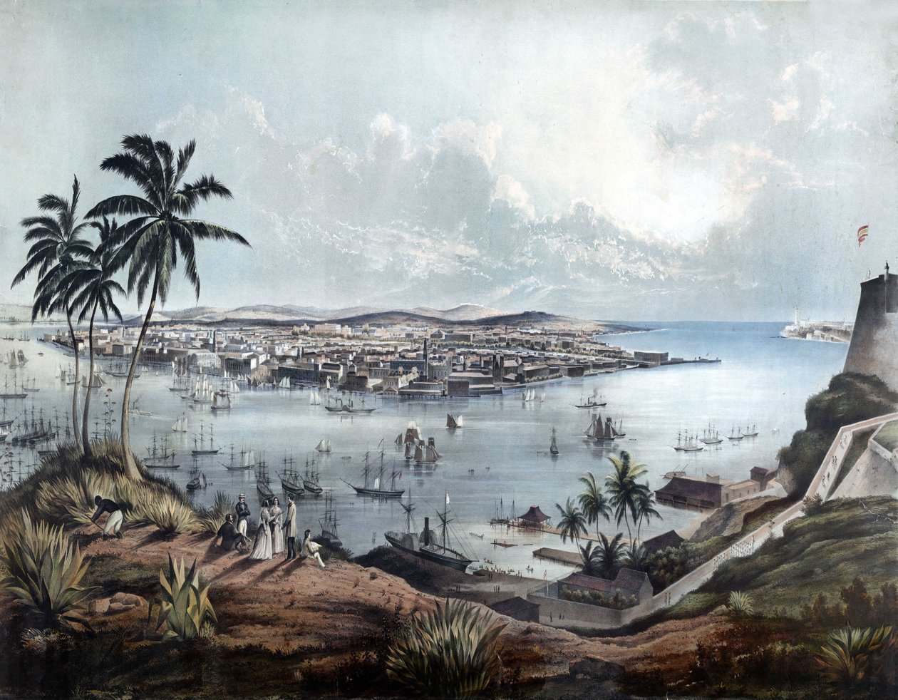 Gesamtansicht von Havanna (La Habana, Kuba) im Jahr 1850. von Unknown artist