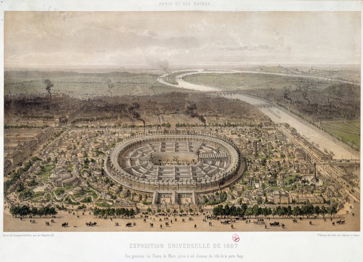 Gesamtansicht der Weltausstellung 1867 vom Trocadero in Paris von Unknown artist