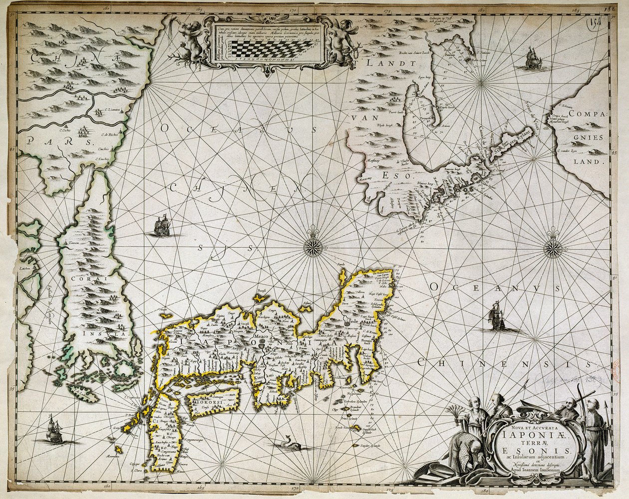 Geografische Karte von Japan, Korea und Südchina von Unknown artist