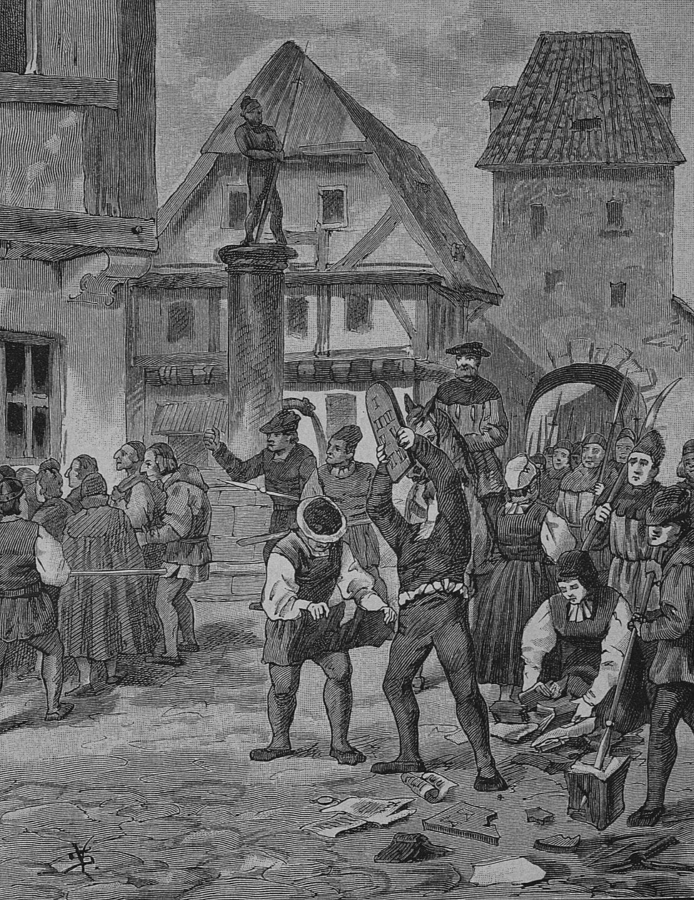 Deutscher Bauernkrieg (1524-1526): Die Bauern in Berken misshandeln die Juden von Unknown artist