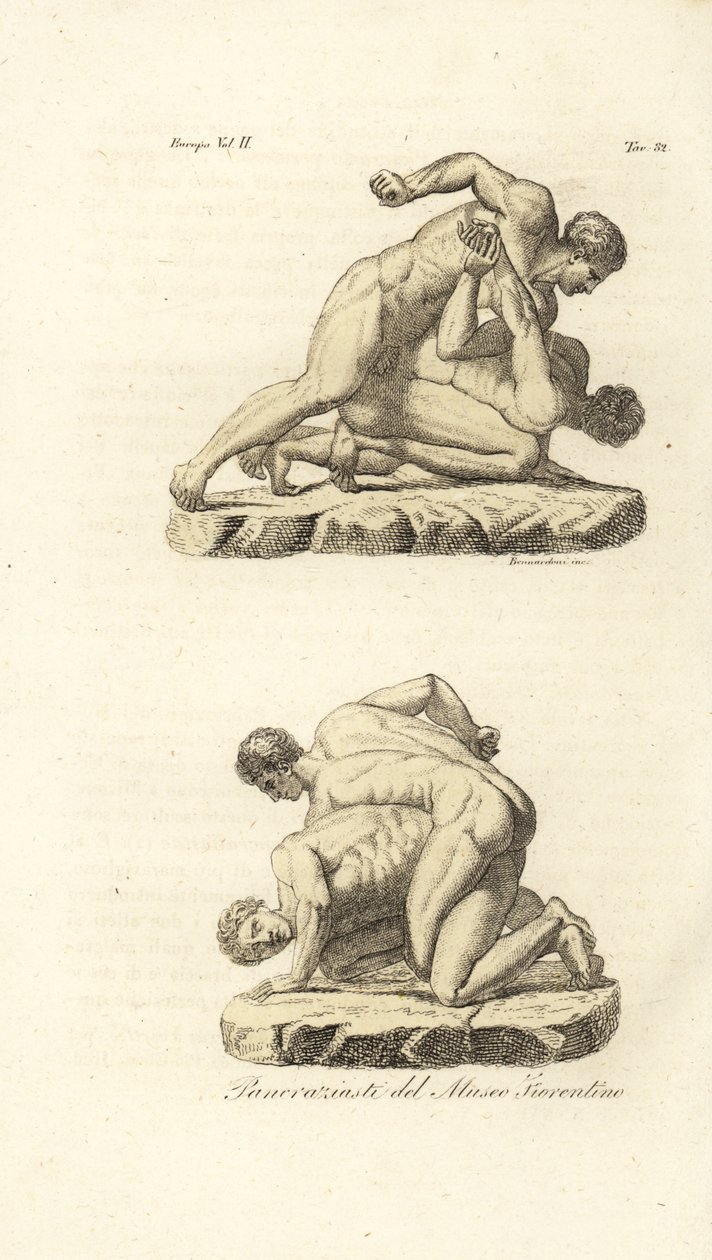 Griechische Athleten im Wettkampf der Kampfsportart Pankration von Unknown artist