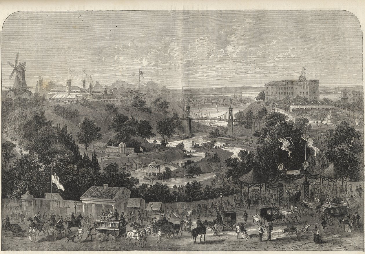 Hamburg - Deutschland - Gartenbauausstellung 1869 - Hamburg - der Park der Internationalen Gartenbauausstellung von Unknown artist