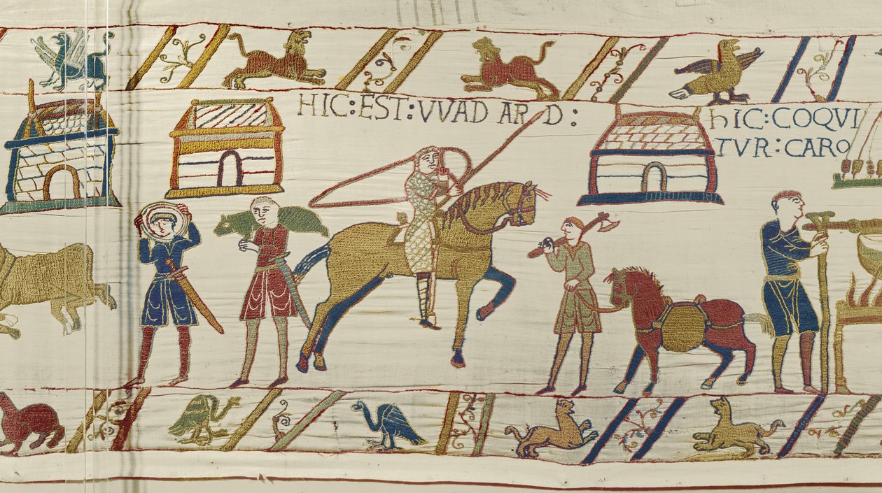 Hier ist Wadard, Teppich von Bayeux (Wollstickerei auf Leinen) von Unknown artist