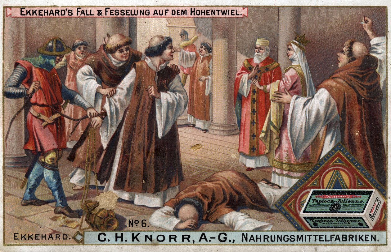 Geschichte von Ekkehard IV. von St. Gallen oder Eckhard, Eckhart (980 - 1057) Gelehrter und lateinischer Dichter. Der Fall von Ekkehard und seine Lehren in Hohentwiel. von Unknown artist