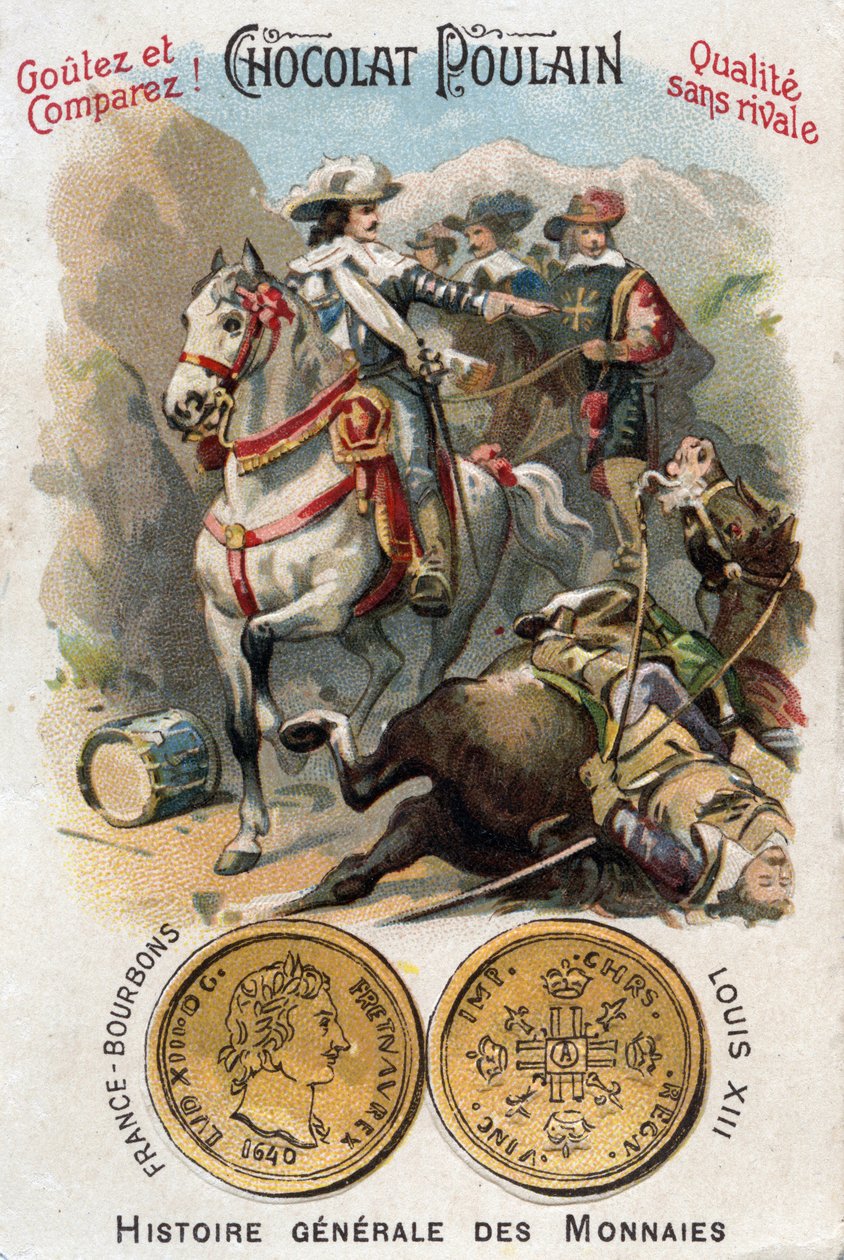 Geschichte Frankreichs: Krieg um die Nachfolge von Mantua (1628-1631) während des Dreißigjährigen Krieges. Die Schlacht am Pas de Suze (Susa) mit König Ludwig XIII. (1601-1643) und Kardinal Richelieu (Armand Jean du Plessis). von Unknown artist