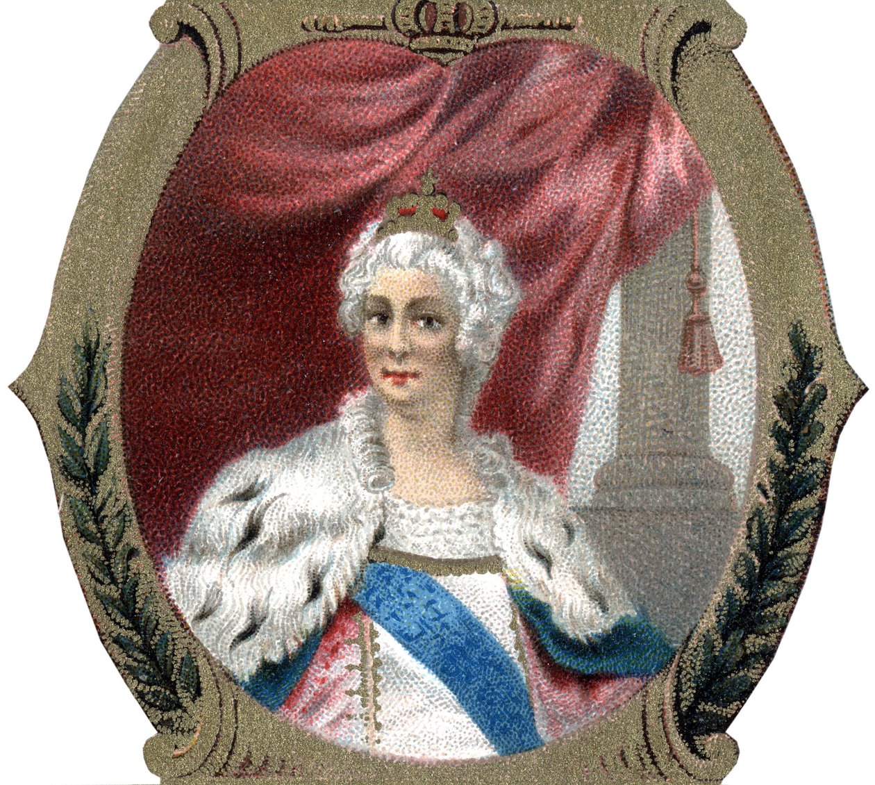 Geschichte Russlands: Porträt von Katharina II. von Russland (1729-1796). Späte Chromolithografie des 19. Jahrhunderts. von Unknown artist