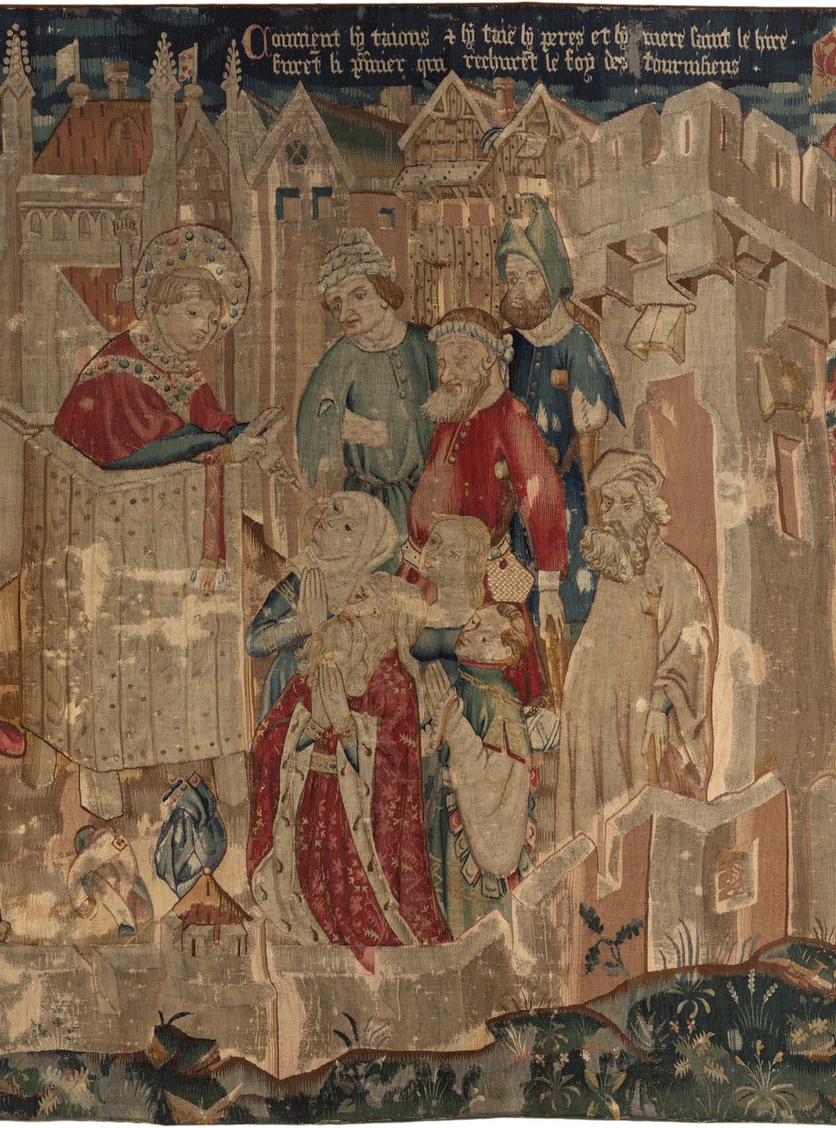 Geschichte von Saint Piat und Saint Eleuthère, Szene 3: Der Saint Piat wird nach Tournai geschickt, um den Glauben zu predigen von Unknown artist