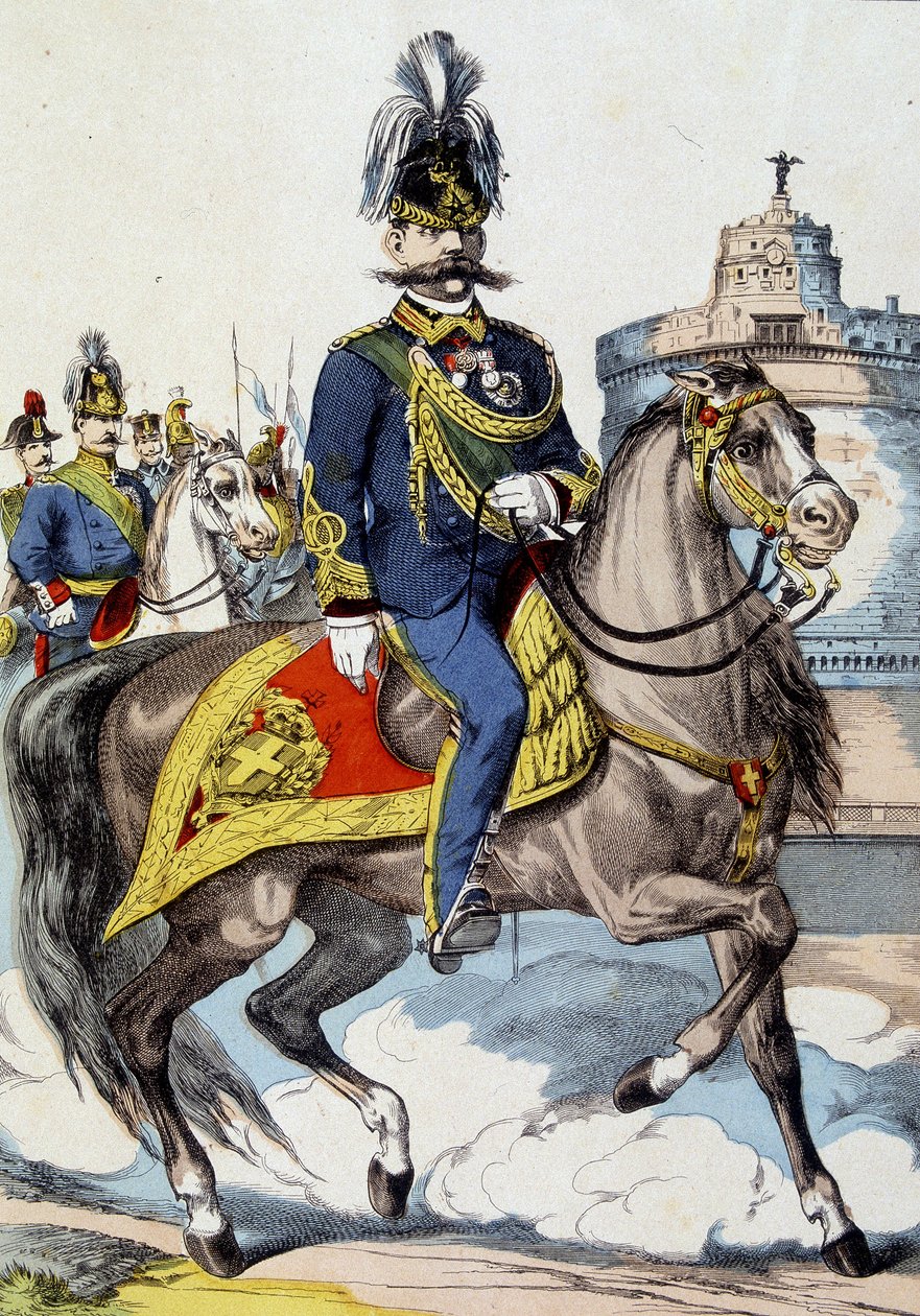Humbert I. zu Pferd, König von Italien von Unknown artist