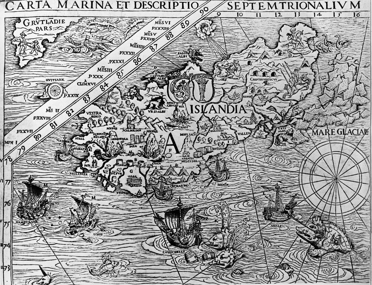 Island, ca. 1539, Detail aus Carta marina von Unknown artist