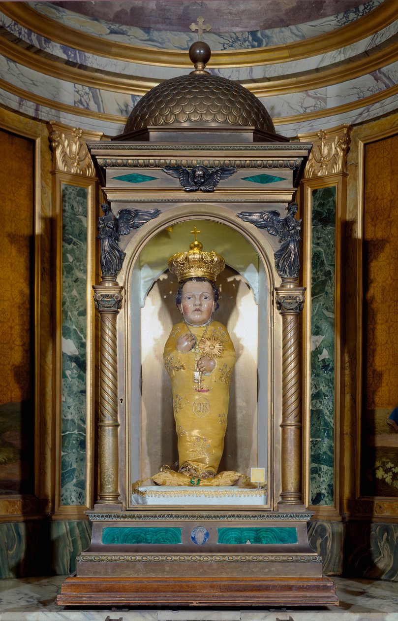 Il Santo Bambino. Statuette des Jesuskindes (Kopie). Original aus dem 15. Jahrhundert von Unknown artist