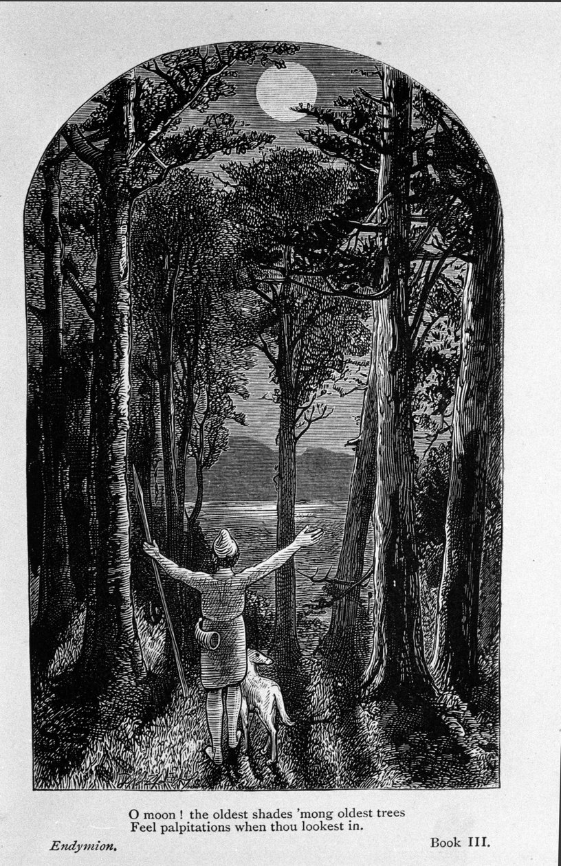 Illustration für „Endymion“ von dem Dichter John Keats (1795-1821) 19. Jahrhundert von Unknown artist