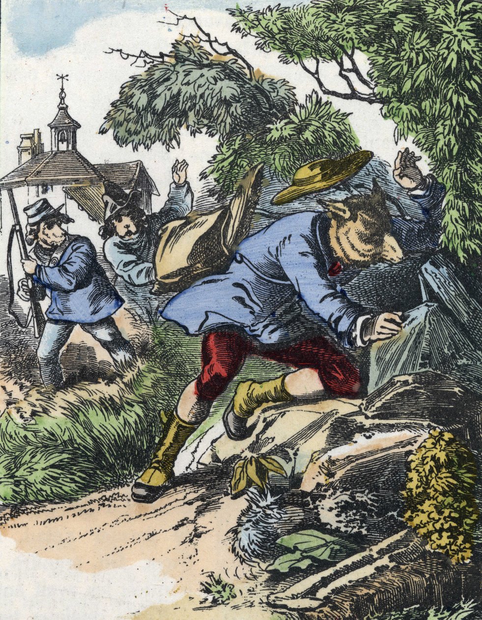 Illustration des Märchens „Gute Mama Schaf“. In „Märchen aus dem Heim für die Kleinen“. Anonyme Gravur des 19. Jahrhunderts. von Unknown artist