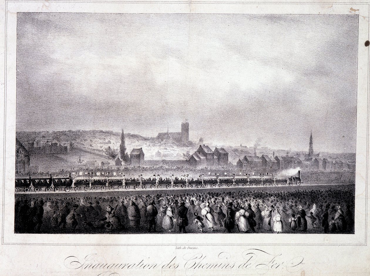 Einweihung der belgischen Eisenbahn in Brüssel, 5. Mai von Unknown artist