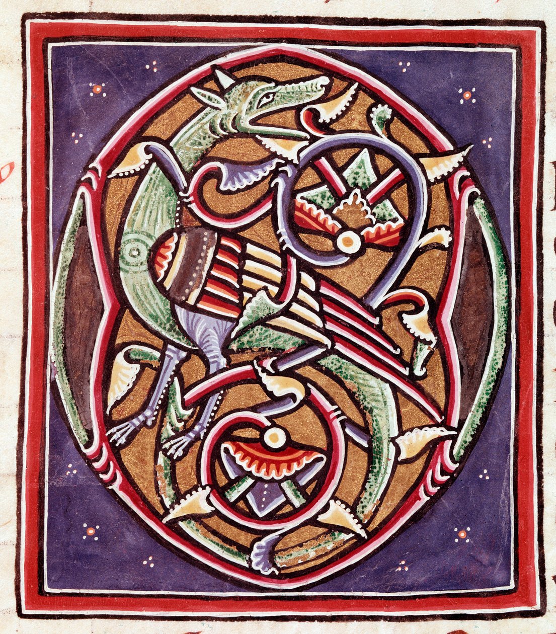 Initiale mit imaginärem Wesen (Miniatur) von Unknown artist