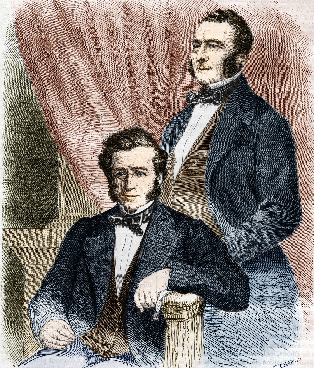 Isaac (1800 - 1875) und Emile (1806 - 1880) Pereire, Gründer der Société de Crédit Mobilier und der Compagnie Générale Transatlantique von Unknown artist