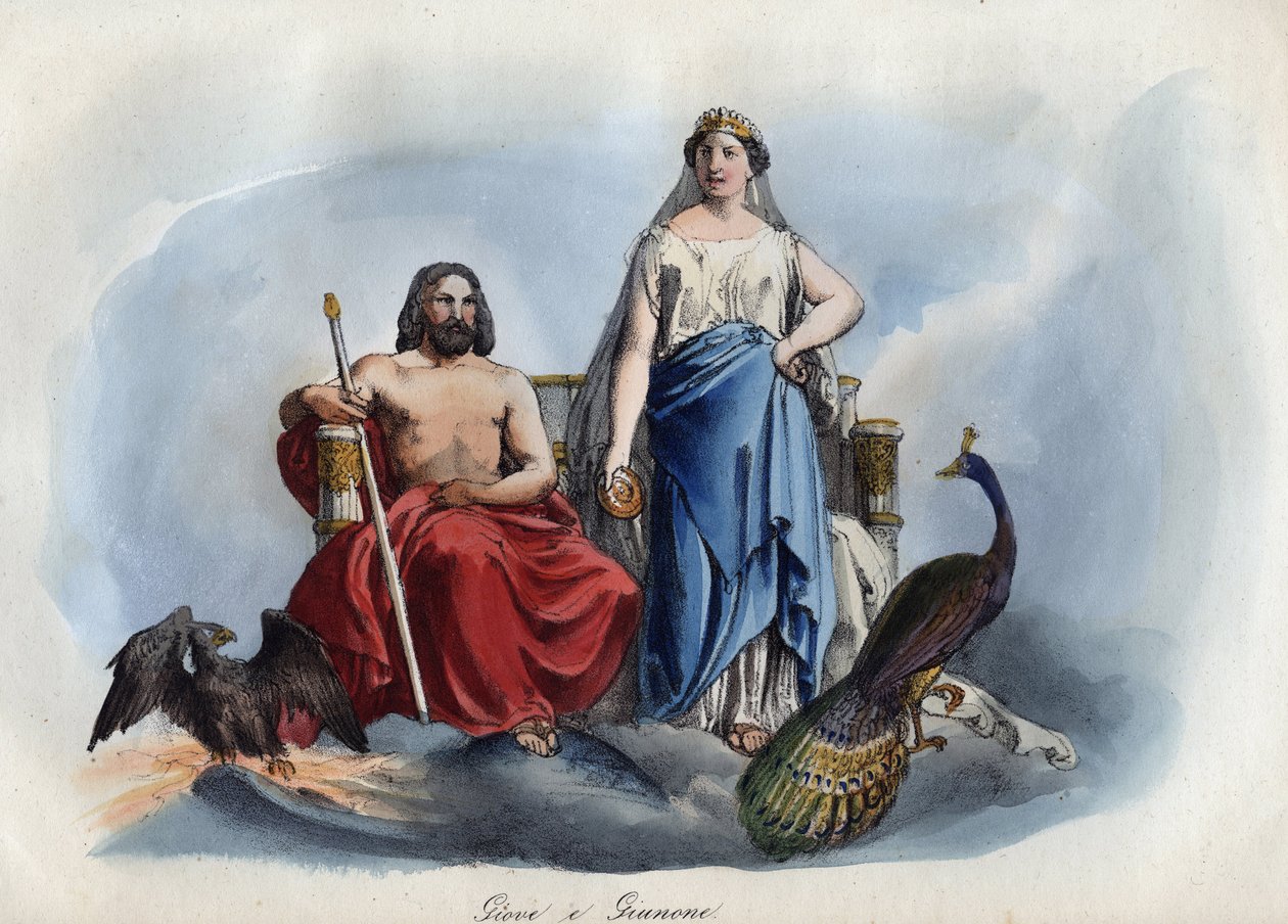Jupiter und Juno - Gravur aus 