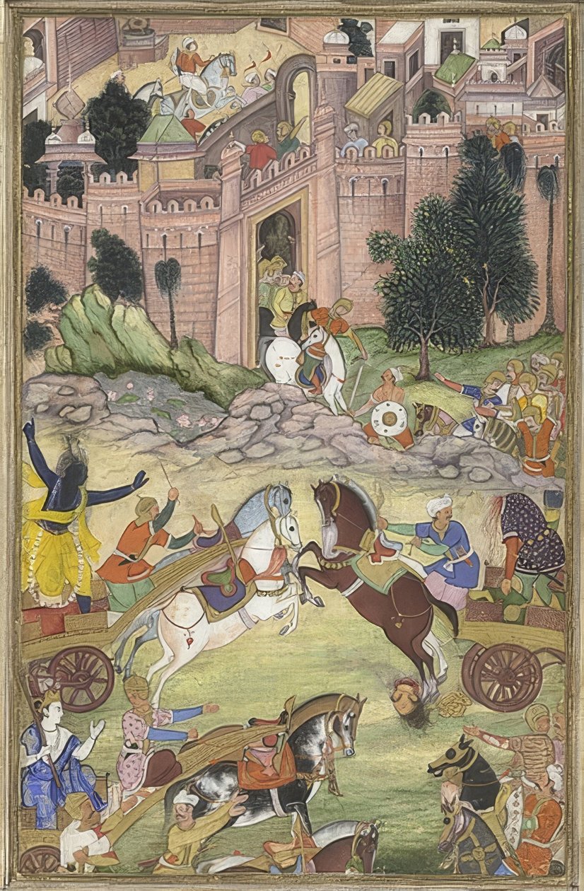 Krishna tötet den Dämon Sri Gala (Szene aus dem Harivamsa) von Unknown