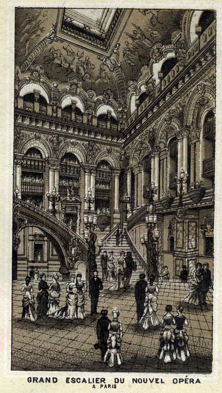 Große Treppe der neuen Oper (Opéra Garnier) in Paris von Unknown artist