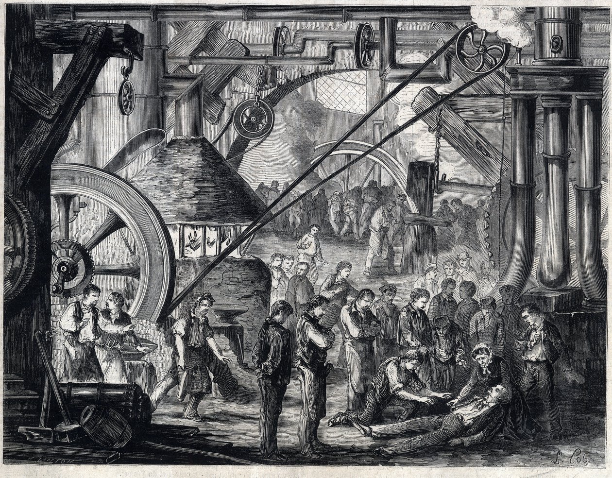 Letzte Szene des Stücks „Les drames du cabaret“ von Dumanoir und Adolphe Dennery von Unknown artist