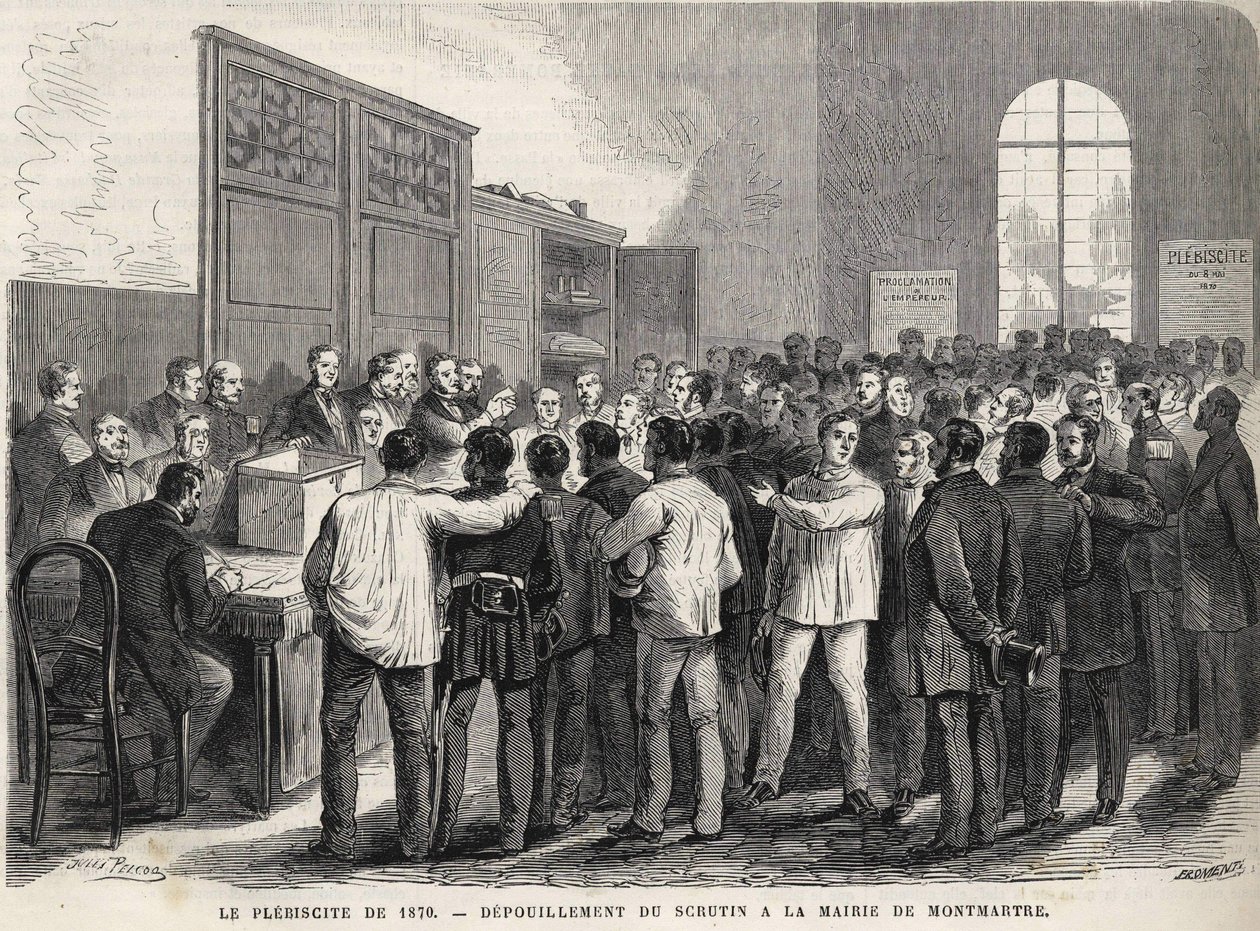 Das Plebiszit von 1870, Stimmenauszählung im Rathaus von Montmartre von Unknown artist