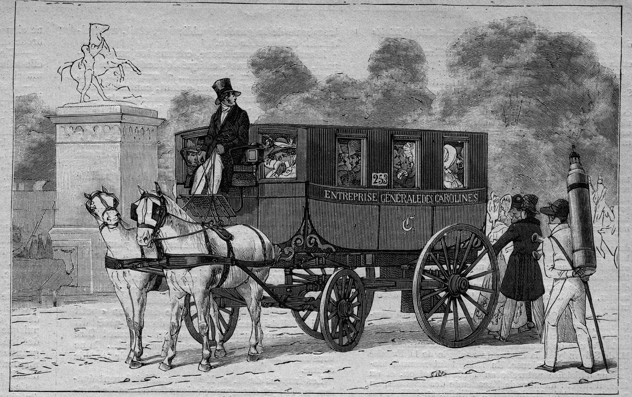 Die Omnibusse von Paris im 19. Jahrhundert: Caroline - Gravur von 1892 von Unknown artist
