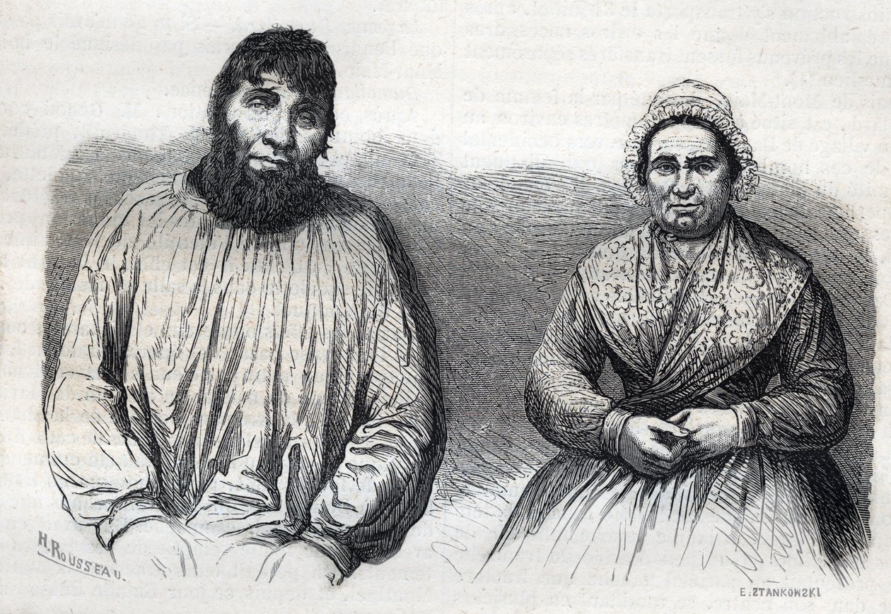 Die Eheleute Dumollard (Martin Dumollard (1810-1862) und seine Frau Komplizin Marie Anne (Marie-Anne) Martinet (1814-1875)) - Gravur aus dem 19. Jahrhundert von Unknown artist