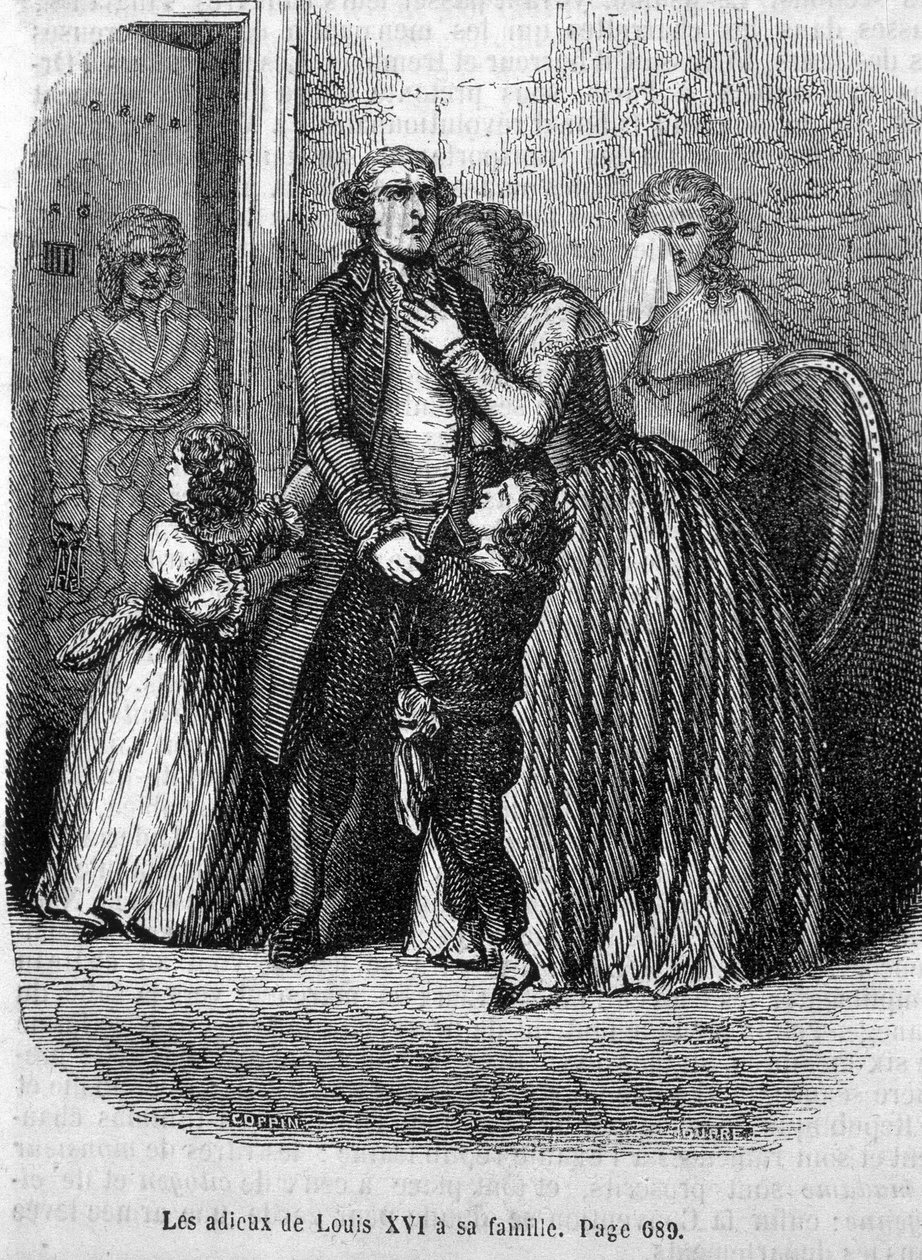Die Fareeux von Ludwig XVI. an seine Familie (an Marie Antoinette und Ludwig XVII.) von Unknown artist