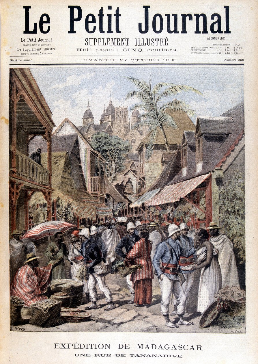 Madagaskar-Expedition: eine Straße in Tananarive - in „Le Petite Journal“ vom 27.11.1895 von Unknown artist