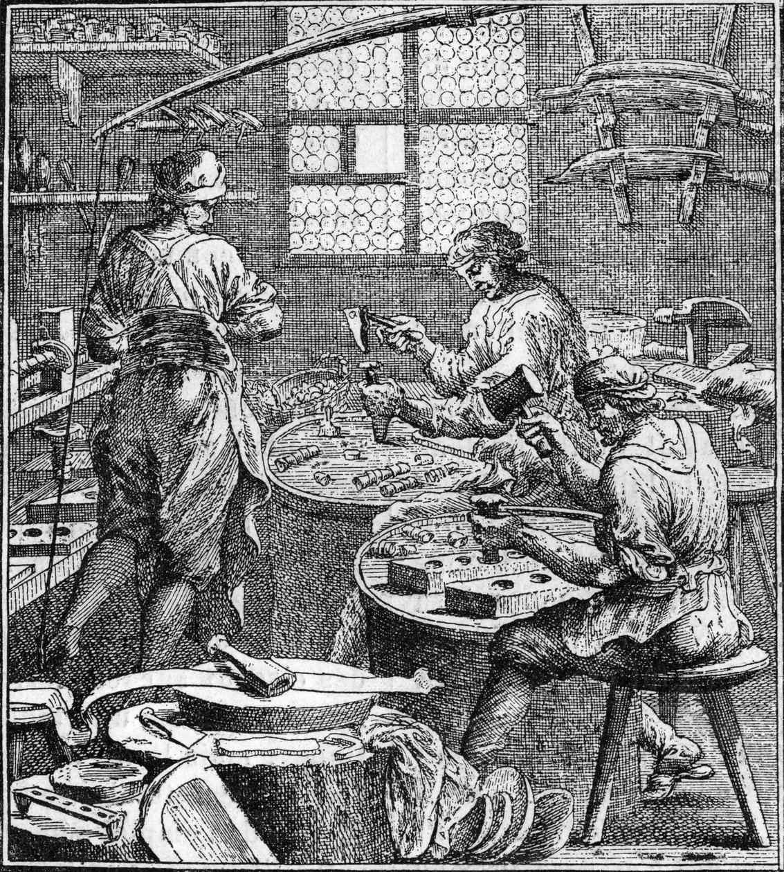 Herstellung von Näharbeiten im 18. Jahrhundert von Unknown artist