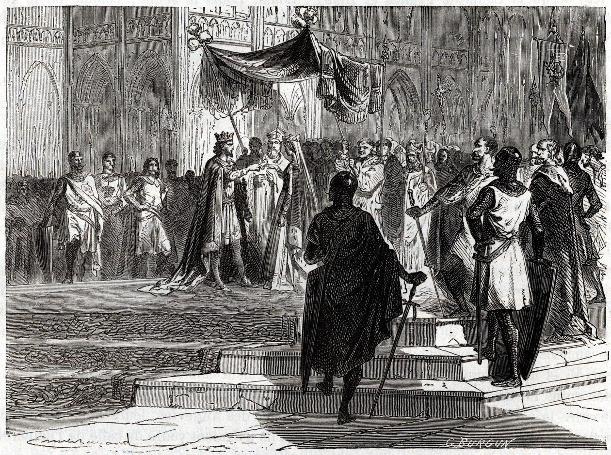 Heirat von Ludwig dem Jüngeren (1120 - 1180) mit Alienor von Aquitanien (auch Eleonore von Guyenne genannt) von Unknown artist