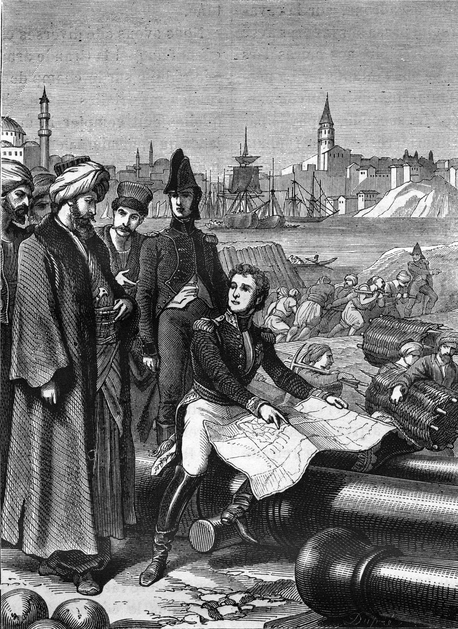 Marschall Sebastiani de la Porta (1772-1851) als Botschafter leitete er die Verteidigungsarbeiten von Konstantinopel gegen die Engländer, die er zwang, die Dardanellen zu durchqueren (1807). von Unknown artist