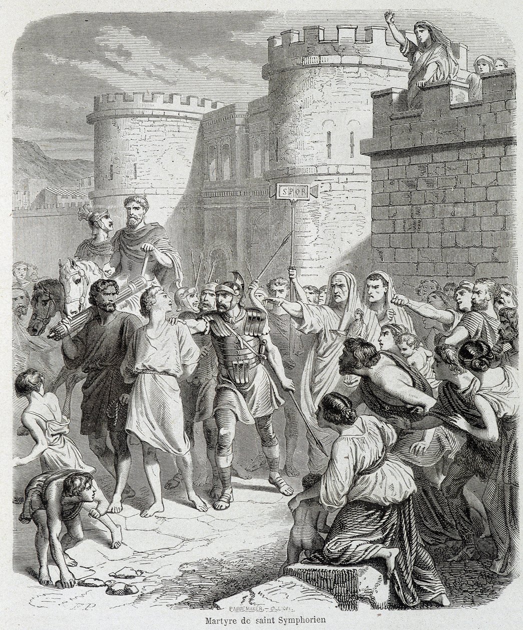 Martyrium des Heiligen Symphorien - in „Histoire des popes“ von Maurice Lachatre von Unknown artist