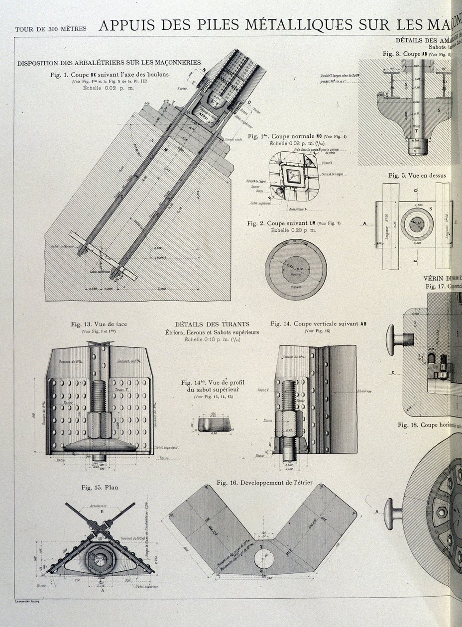 Metallpfähle des Eiffelturms - Industriedesign von Unknown artist