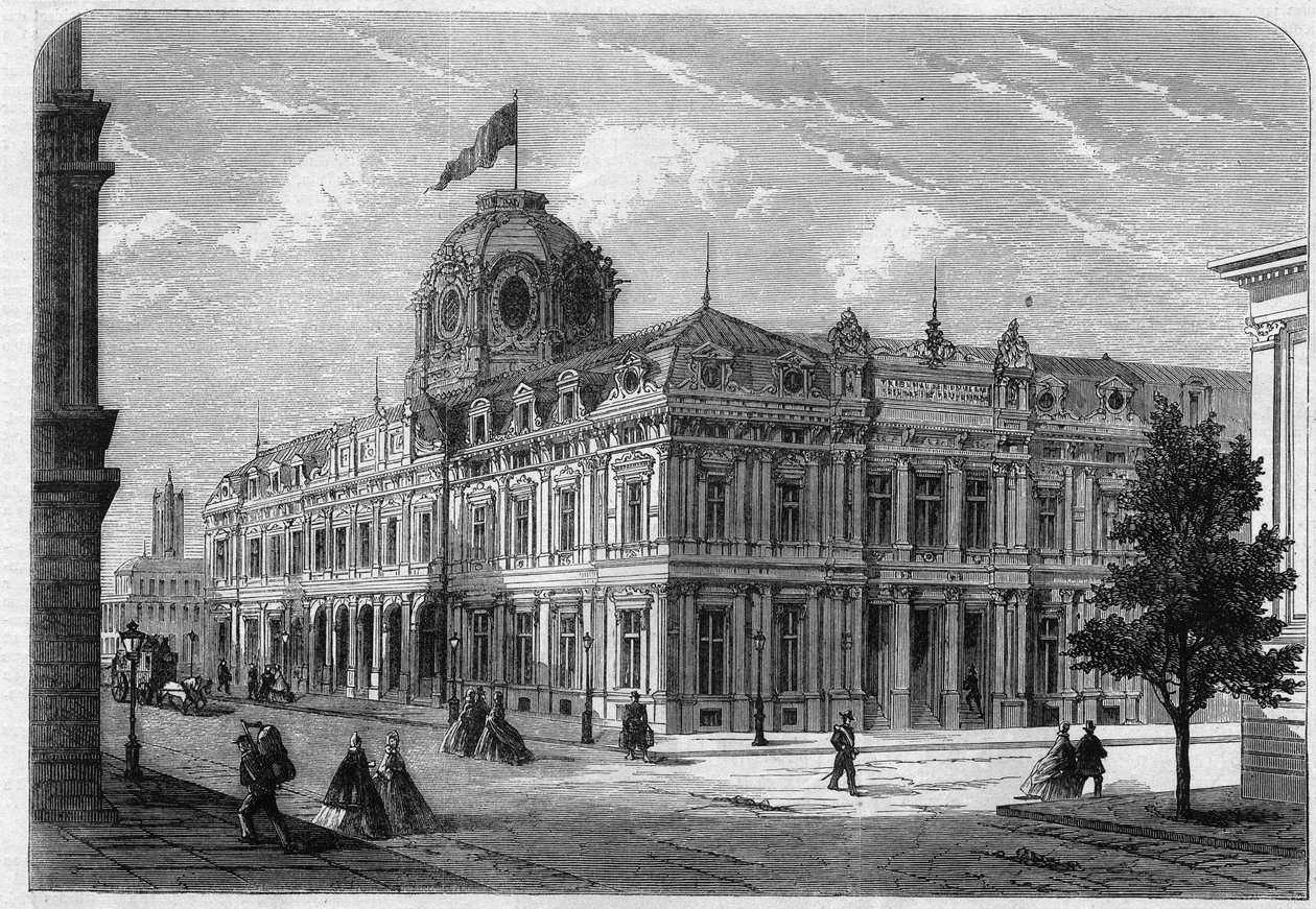 Neues Handelsgericht von Paris Quai de Corse (ehemaliger Quai Desaix) auf der Île de la Cité, gebaut nach den Plänen des Architekten Antoine Nicolas Louis Bailly (1810-1892) mit Zustimmung des Präfekten Georges Eugène Haussmann (Baron Haussmann) von Unknown artist