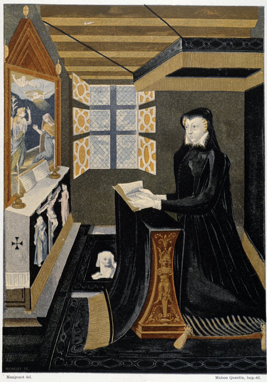 Oratorium der Königin Catherine de Medici (Caterina de Medici) (Königin im Gebet) - basierend auf Emaille aus dem 16. Jahrhundert, Cluny Museum von Unknown artist