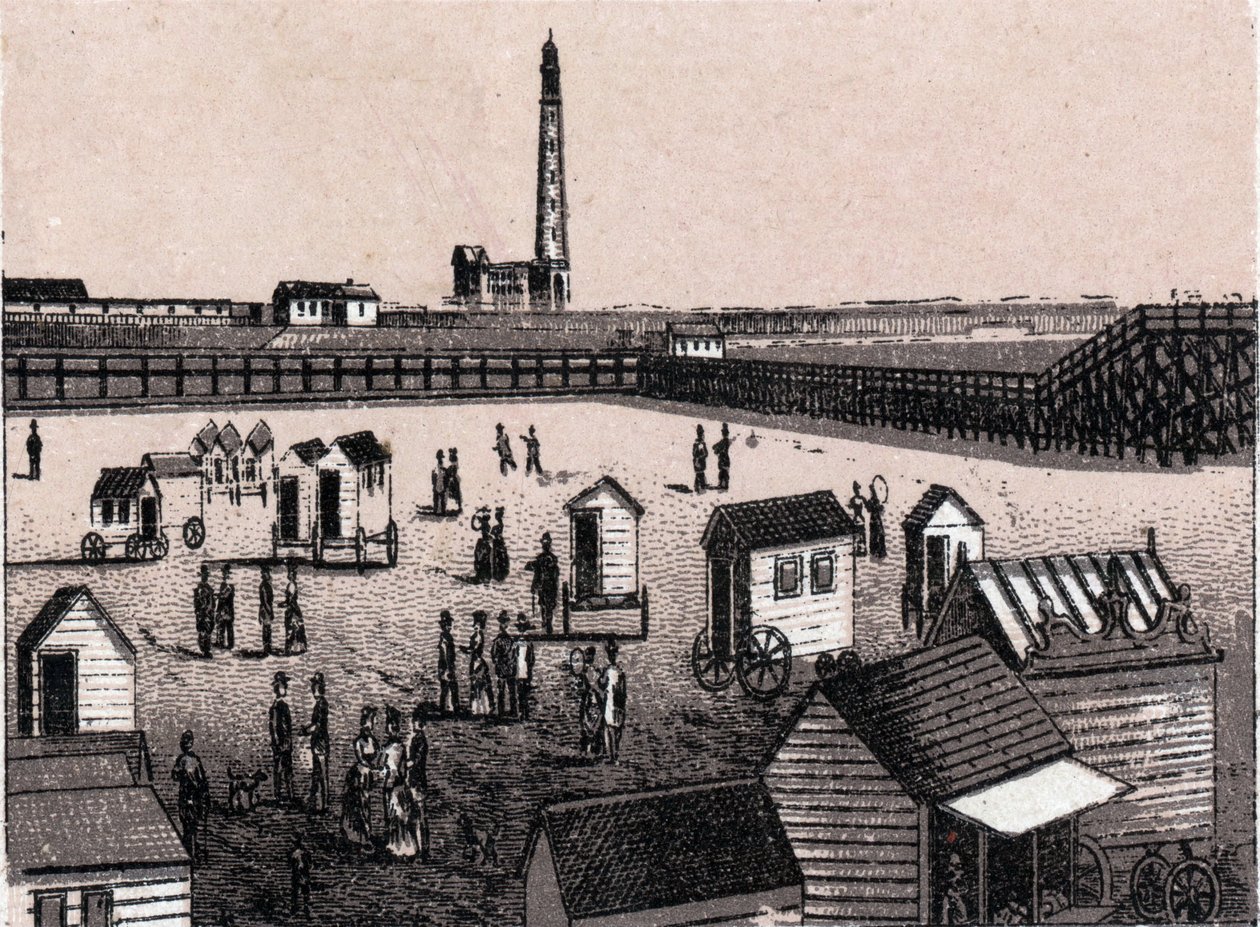Ostende, Belgien: Blick auf die Ostbäder und den Hafen in „Die Welt illustriert 168 Ansichten“ (Ende des 19. Jahrhunderts) von Unknown artist