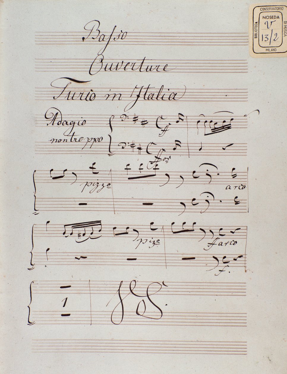 Seite der Partitur der Ouvertüre von Der Türke in Italien von Gioacchino Rossini von Unknown artist