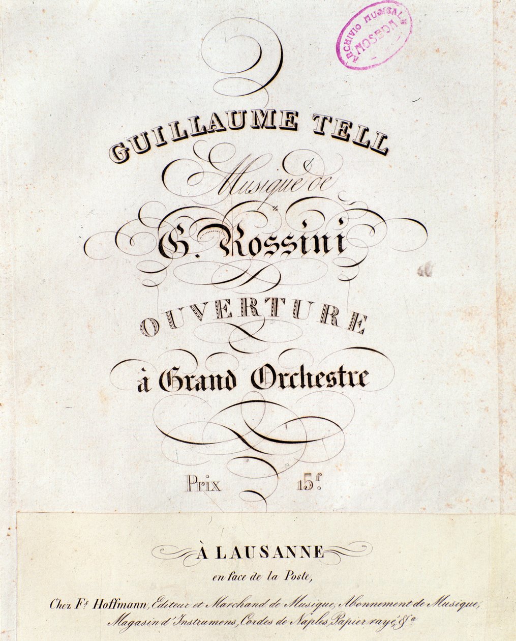 Seite der Partitur der Ouvertüre von Wilhelm Tell, Oper von Gioacchino Rossini von Unknown artist
