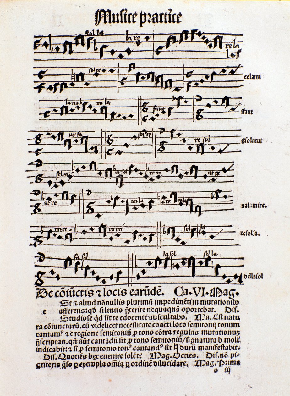Seite zur Musiktheorie aus Margarita philosophica von Unknown artist