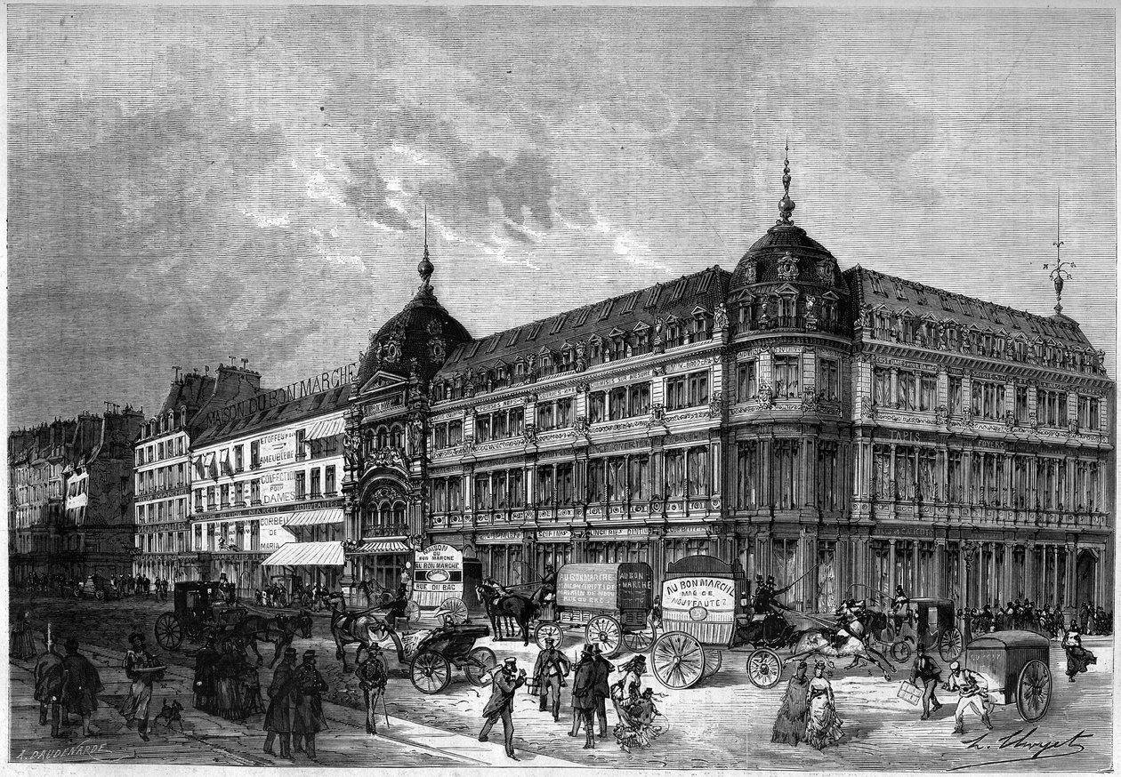 Paris 1872: neue Geschäfte, „Au bon marché“ von Unknown artist