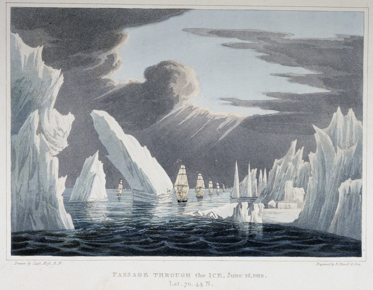 Durchfahrt durch die Eisberge, 16. Juni von Unknown artist
